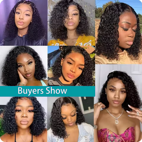 HD 4x4 Lace Closure Curly Bob Wig Brazilian Remy Short Lace Frontal Bob Wigs Human Hair Deep Wave Glueless Wigs For Black Women