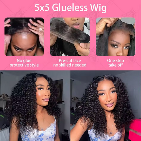 Water Curly Short Bob Wigs 250% Brazilian Ready to Go 4X4 Glueless Human Hair Wigs Deep Wave HD Lace Frontal Wig For Women