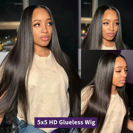 200% Density Wear Good 4X4 Glueless Wig Human Hair 40 Inch Pre Cut Ready to Wear Straight Human Hair Wig Brazilian For Women