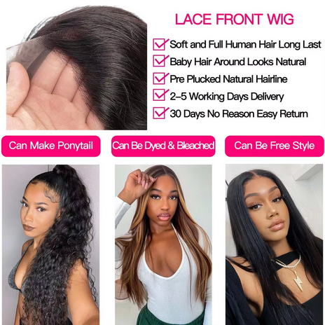 Peruvian Wet and Wavy Water Wave HD 13X4 Lace Front Wig Human Hair Wigs Transparent Remy Hair Natural Hairline Glueless Wig for Women
