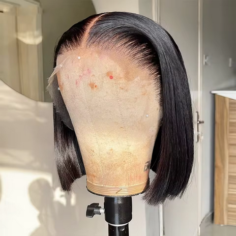 13x4 Bone Short Bob Wig Human Hair HD Lace Frontal HD Straight Bob Wig Human Hair Glueless LaceFront Closure Wigs Good Quality 100% Human Hair