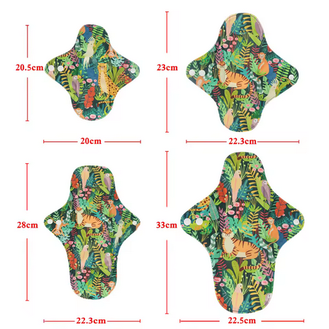 6PCs--Charcoal Menstrual Pads Fast Absorbent Waterproof Panty Liner Washable Cloth Napkin Reusable Sanitary Pads Dropship