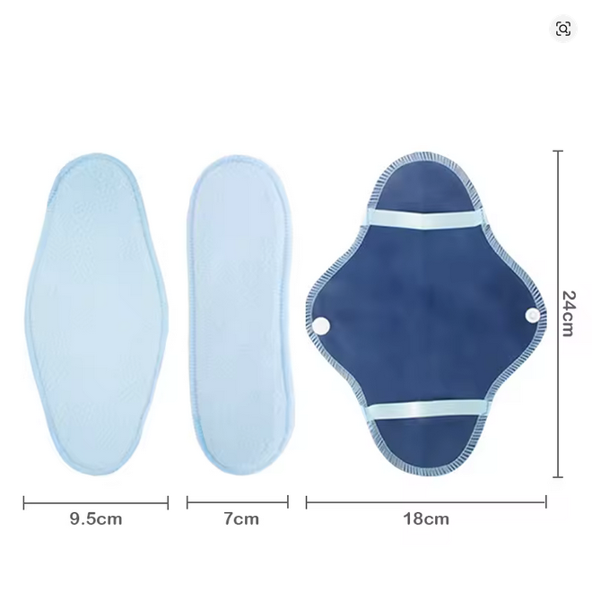 8Pcs/ Set Reusable Washable Cloth Menstrual Pads Soft Panty Liners with Wet Bag Leak-proof Daily-Night Use Sanitary Napkins