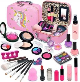 Girls Makeup Kit for Kids Children's Makeup Set Girls Princess Make Up Box Nontoxic Cosmetics Kit Toys Pretend Play Makeup Beauty Toys .Safe & Non-Toxic: Meets all US toy and cosmetic safety standards