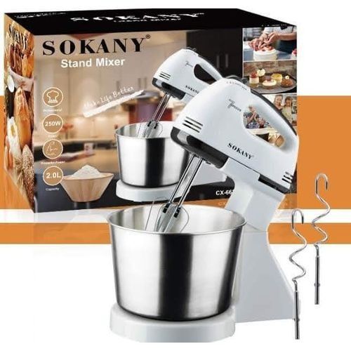 Sokany Multifunctional 2 In 1 Stand And Hand Held Electric Mixer- 7 Speed, 2L Stainless Steel Mixing Bowl, Dough Hooks & Mixer Beaters For Dressings, Frosting,