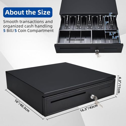 BACK IN STOCK🎇5 Bill Pos Steel Automatic Cash Drawer - Safe Box🎀Stronger than ever with a reinforced top creating added strength to securely support POS terminals and tablets
Tested to ov
