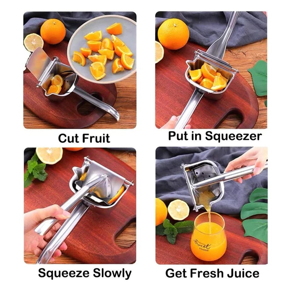 manual fruit press ; It can be easily stored after being cleaned and dried. It is very suitable for use at home, restaurants or bars