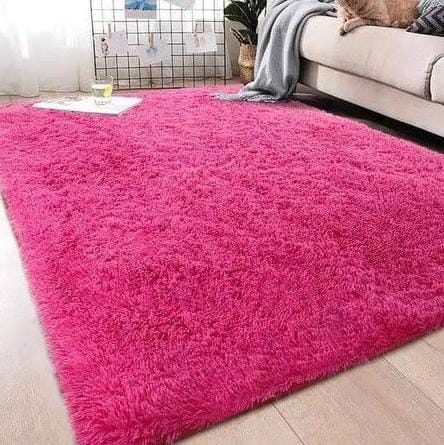 Soft fluffy carpets. Its woolen shag rug made of cotton material and a thick surface the ideal carpet for your home that will give you value for your money.5by8  t is very soft for a warm and cozy liv