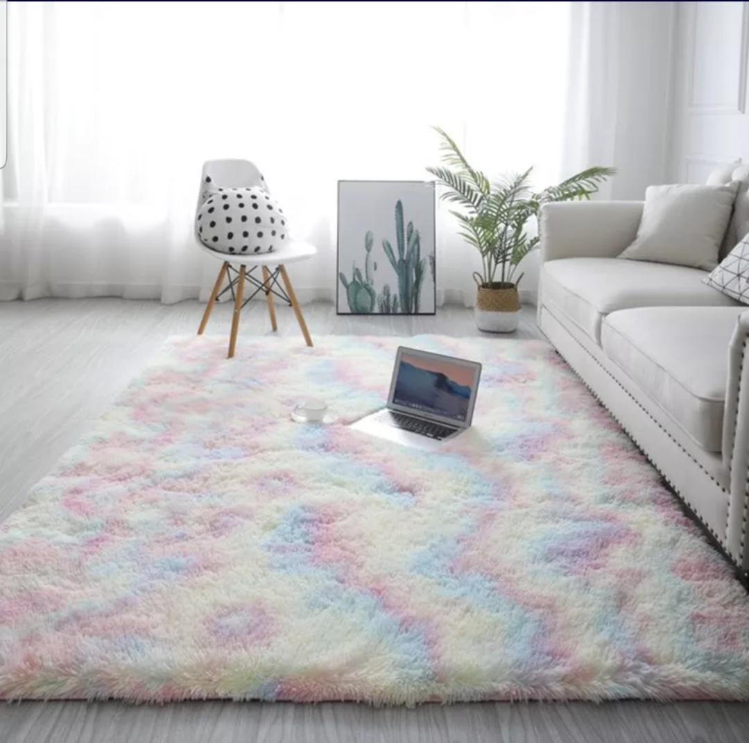 Fluffy Carpet 5 By 8 Super Soft Patched Carpet; for all seasons. With its fashionable colour and modern design, it beautifies your living room, bedroom, living room and fits very well with most floor