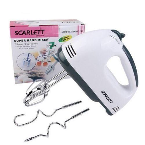 Scarlet Portable Super Hand Mixer Machine  Tempt sweethearts by baking freshly made homemade goodies with a portable baking hand mixer