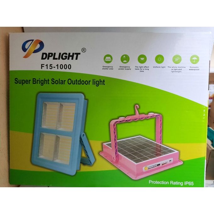 Dp LIGHT F15-1000 Solar LED Light: Solar /Electricity Rechargeable.Very Bright Portable Emergency Lamp.Durability: Constructed with weather-resistant materials and an IP65 waterproof rating, ensuring
