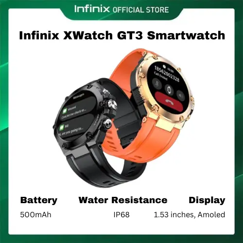 [Hot Deals] Infinix XWatch GT3 Smartwatch  1.53-inch AMOLED display  500mAh battery Bluetooth 5.2  SpO2 sensor