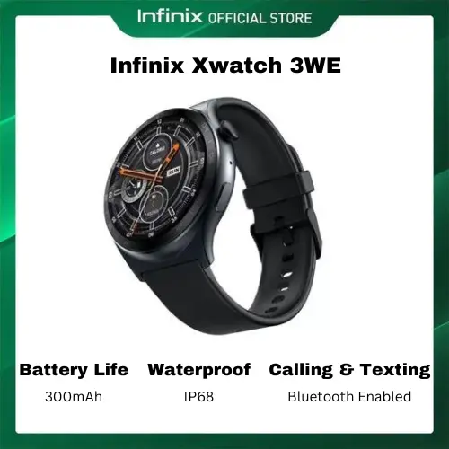 [Tech Week] Infinix XWatch 3 WE Clear Bluetooth Calling 7-10 days work time(BT Call Off) Waterproof IP68, My Health App, Digital Crown, Wireless Charge(TBD 4 1.43 AMOLED Display & Waterproof