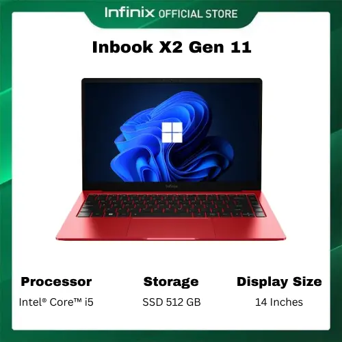 Infinix Laptop X2 Core i5 Windows 11 USBC+USB3.0+HDMI+SD Card+3.5mm Headset 8GB Ram 512GB SSD 14.1 inch