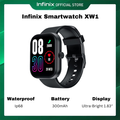 Infinix  Watch 1 Smart watch with Bluetooth Calling My Health App Waterproof IP68 Clear True Blood oxygen
