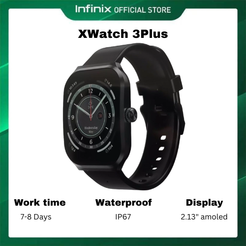 [Hot Deals] Infinix XWatch 3Plus Bluetooth 5.2 For Calling &Texting 2.13"amoled Curved Display With Extra Strap Smart Watch Clear Bluetooth Calling 7-10 days work time Waterproof IP67 My Health App