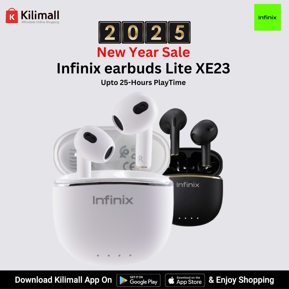 Infinix earbuds Lite XE23 Clear Vocal Large Speaker Unit with loud and power Semi In-Ear and lightweight for Comfortable and Secure Fit Bluetooth earphones earpods TWS