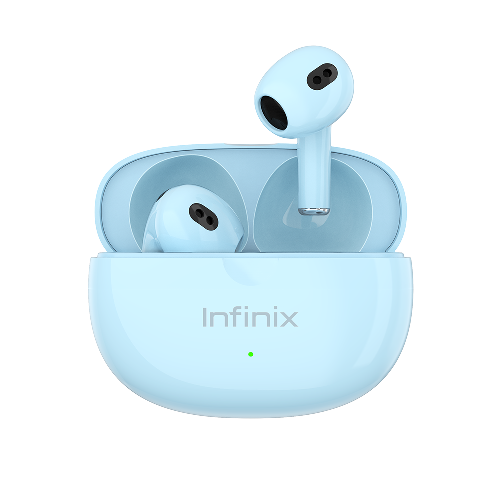 INFINIX XBUDS XE33 bluetooth earphones earpods 10mm Clear Calls  Sound Ai ENC Noise Cancellation 5/28 Hours long battery life Deep Bass Drivers, Dynamic Audio
