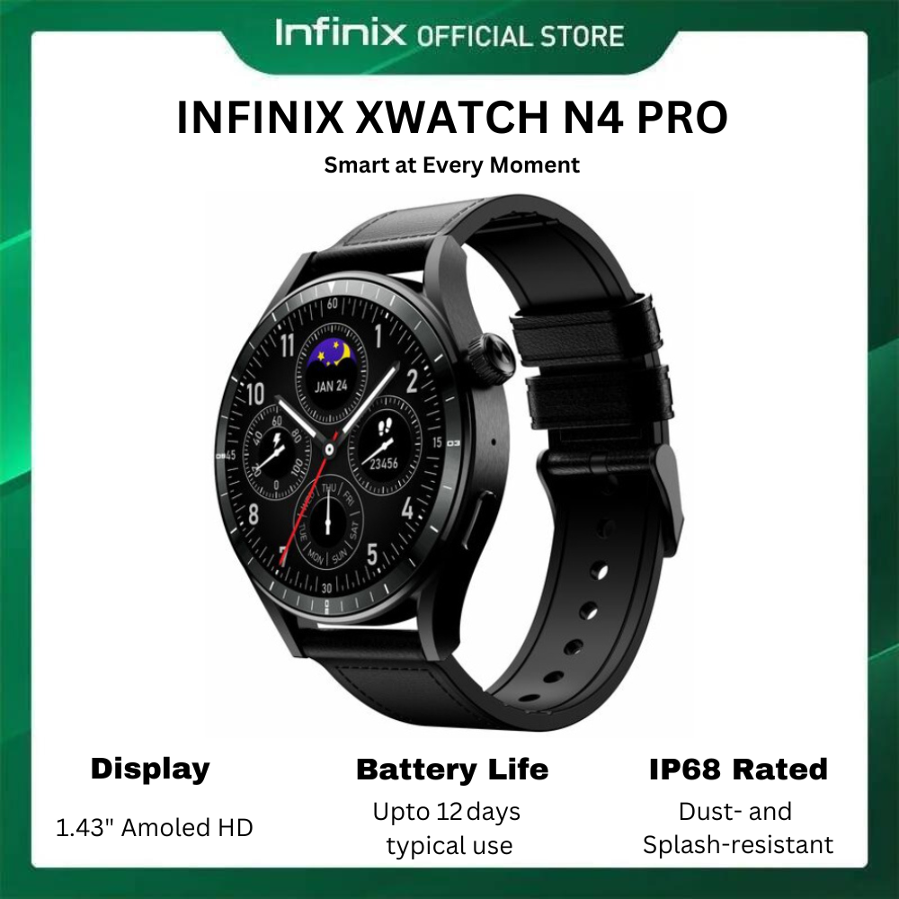 Infinix XWatch N4 Pro Smartwatch Waterproof Watch GSM Mobile Phone Men Smart Watch Phone with SIM Card slot Support TF card Android SmartWatch Phone Call Smart AI-Powered Smart Health Check