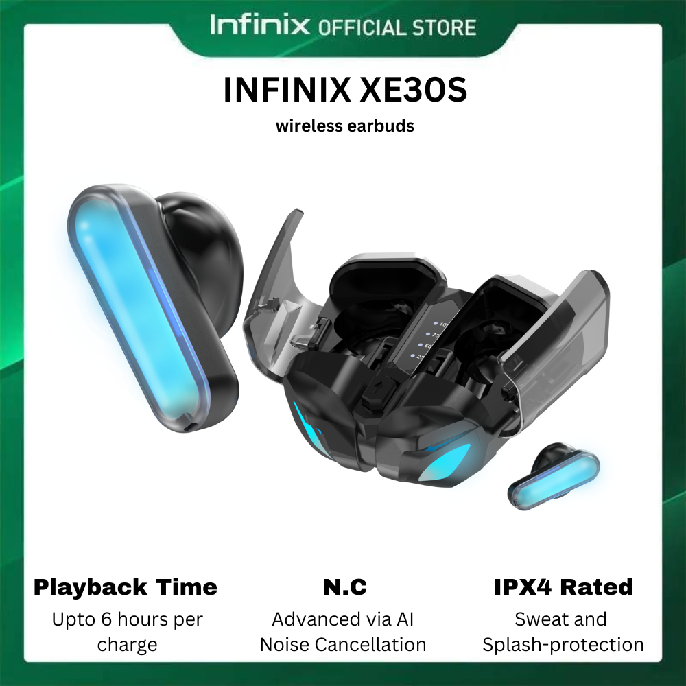 INFINIX XE30S Bluetooth Earphone V5.0 EarpodsLED Display Wireless Earphones With Microphone 9D Stereo Sports Waterproof Earbuds Headsets