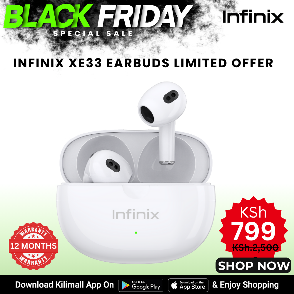 {Black Friday Deal}Infinix Buds Xbuds  3 Lite (XE33) - Earbuds  Earphones TWS AI ENC Noise Cancellation 24H Playtime  Volume Touch Control  Bluetooth 5.3 IPX4  long battery life Deep Bass