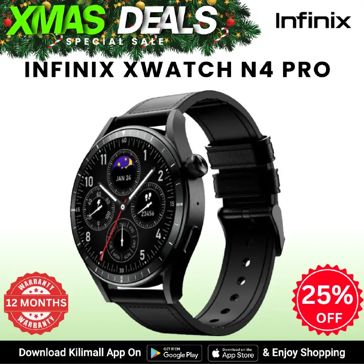 [Xmas Sale] Infinix XWatch N4 Pro Smartwatch Waterproof Watch GSM Mobile Phone Men Smart Watch Phone with SIM Card slot Support TF card Android SmartWatch Phone Call Smart AI-Powered Infinix AIOT