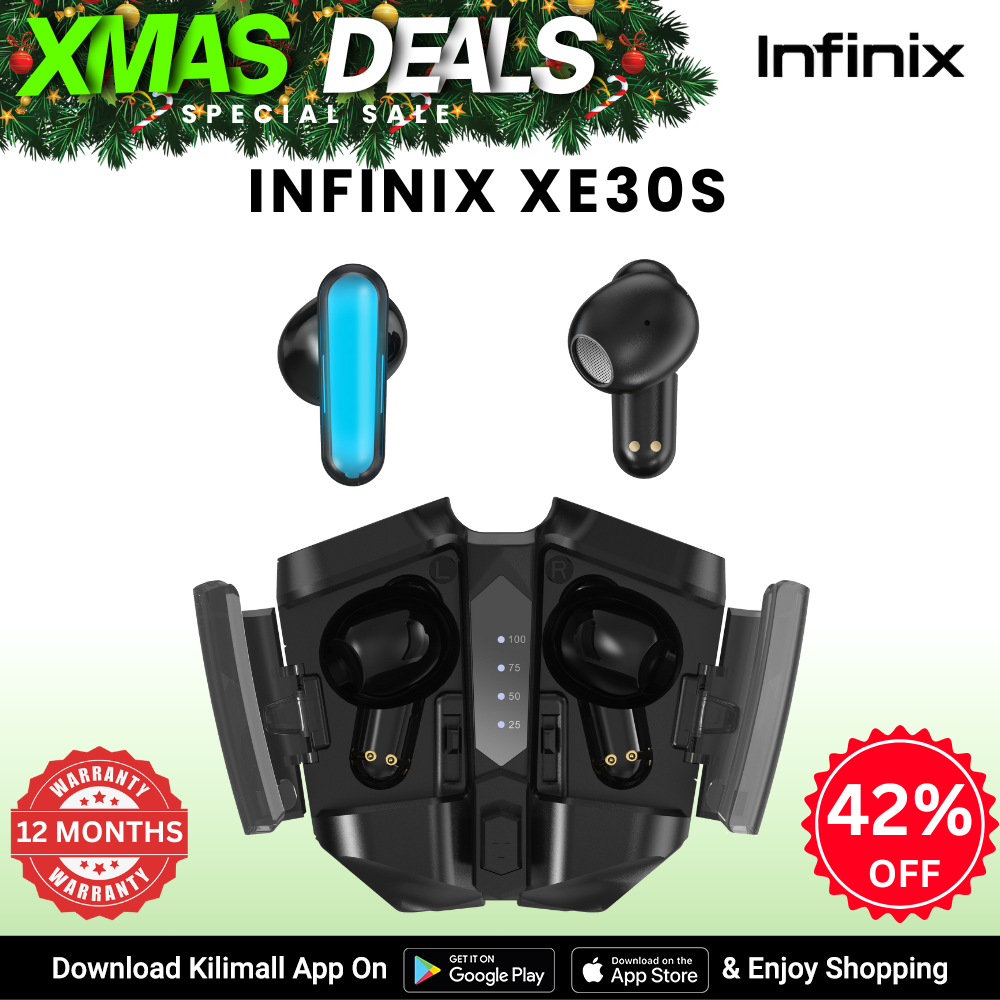 [Xmas Sale] INFINIX XE30S Bluetooth Earphone V5.0 EarpodsLED Display Wireless Earphones With Microphone 9D Stereo Sports Waterproof Earbuds Headsets Infinix AIOT