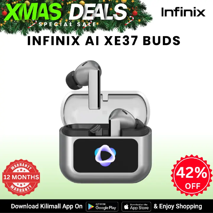 [Xmas Sale] Infinix AI XE37 Buds  Wireless Bluetooth Earphones TWS Stereo Earbuds In-Ear Earpods Touch Control 450mAh with Mic Earphone for iOS Android Noise Cancellation Infinix AIOT