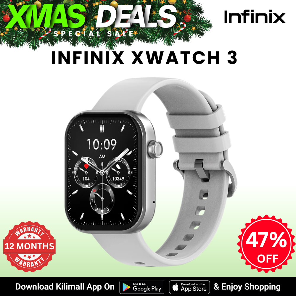 [X-mas Sale] Infinix Xwatch 3 Smartwatch Clear Bluetooth Calling 7-10 days work time(BT Call Off) Waterproof IP68 My Health App Digital Crown Wireless Charge(TBD 4 1.43 AMOLED Display  Infinix AIOT