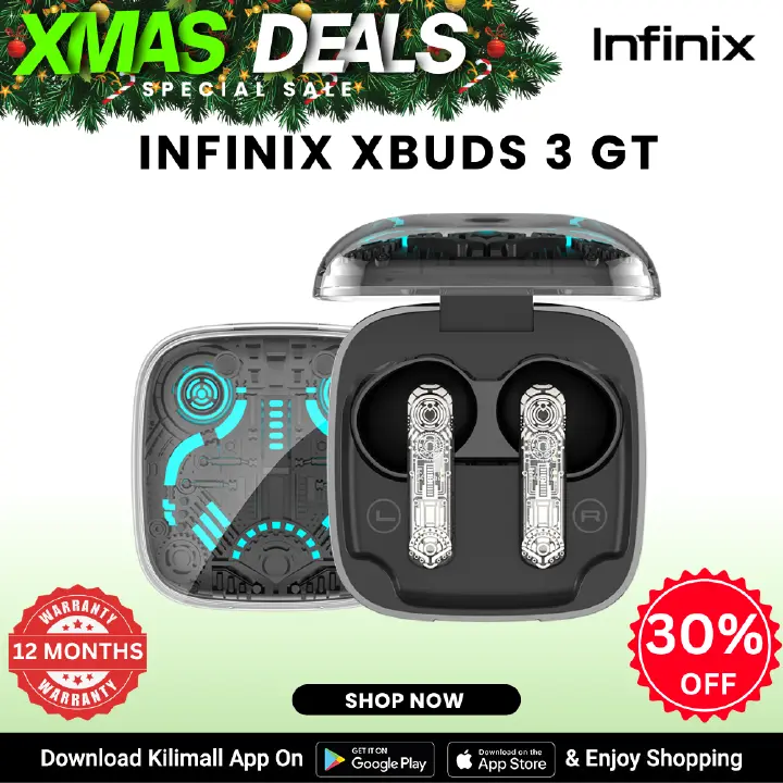 [X-mas Sale] Infinix Xbuds 3 GT Bluetooth Earphone True Wireless Earbuds Cool RGB light effects Rich Bass and Powerful Sound 25 Hours long Play-time  AI ENC for clear call Comfortable  Infinix AIOT