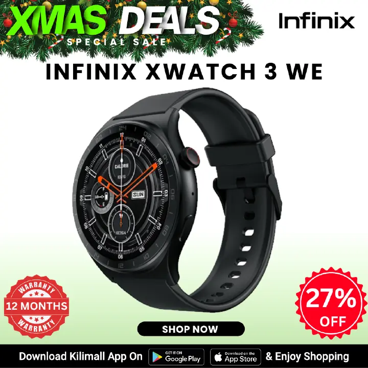 [X-mas Sale] Infinix XWatch 3 WE Clear Bluetooth Calling 7-10 days work time(BT Call Off) Waterproof IP68, My Health App, Digital Crown, Wireless Charge(TBD 4 1.43 AMOLED Display & Waterproof