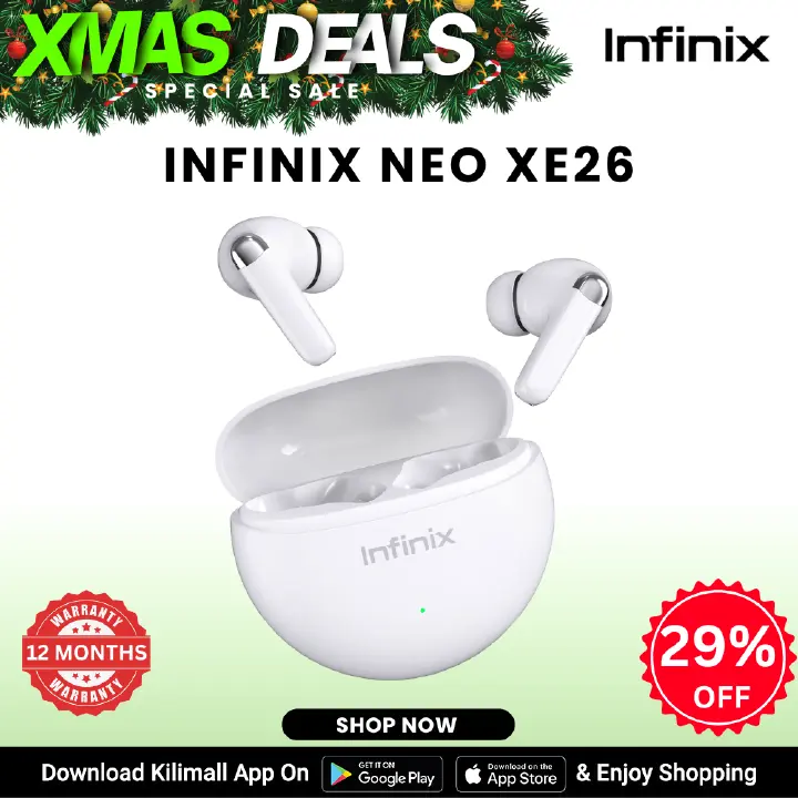 [X-mas Sale] NEO XE26 Earbuds Noir  6/30H Long battery lifeBT5.3 Low latency Anti-interference Stable Connection Dual-Mic ENC for Clear Call Bluetooth earphones earpods  Infinix AIOT