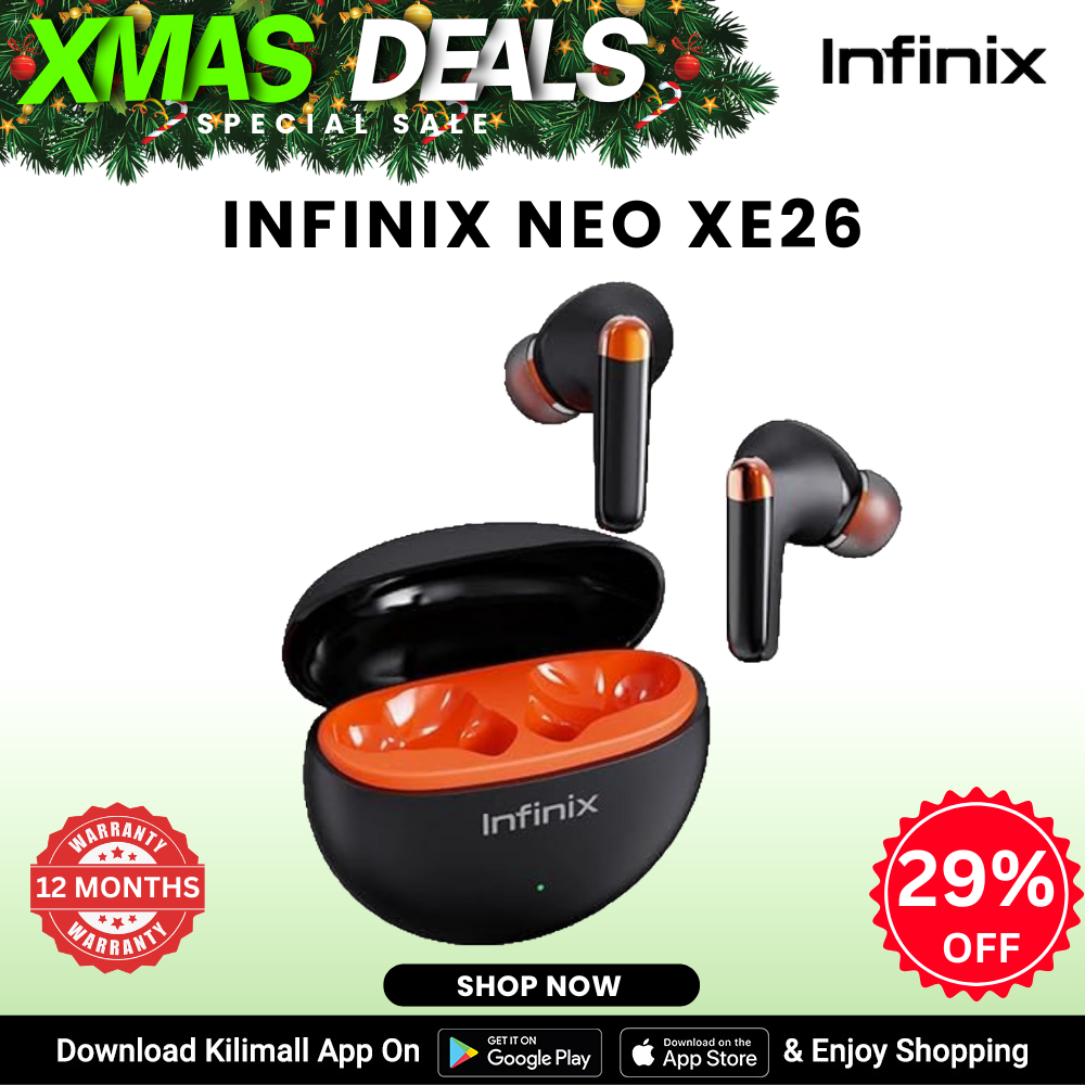 [X-mas Sale] NEO XE26 Earbuds Noir  6/30H Long battery lifeBT5.3 Low latency Anti-interference Stable Connection Dual-Mic ENC for Clear Call Bluetooth earphones earpods  Infinix AIOT