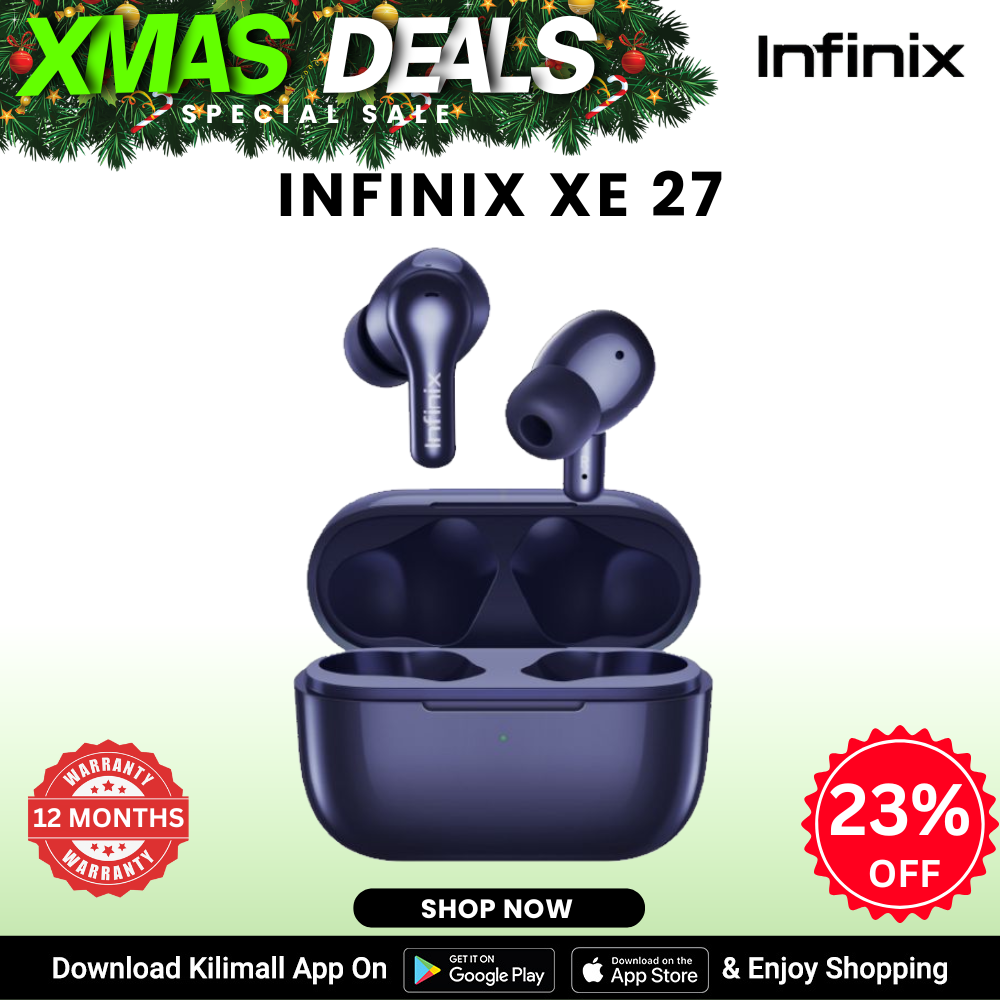 [X-mas Sale] Infinix XE27 bluetooth earphones earpods 10mm Active Noise Cancellation(ANC) ,5/28 Hours long battery life Deep Bass Drivers, Dynamic Audio  Infinix AIOT