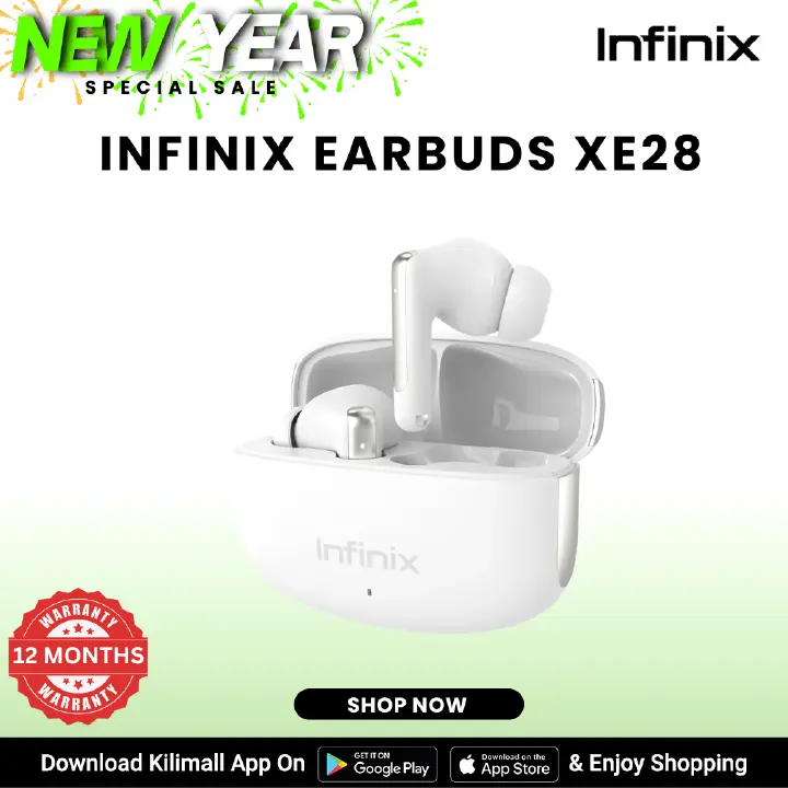 [Special Offer] Infinix EarBuds XE28 Up to 25dB Noise Cancellation 4-Mic AI DNN ENC for Clear Call Powerful and Rich bass with great master tune 30-Hour Playtime ,earphones  Infinix AIOT