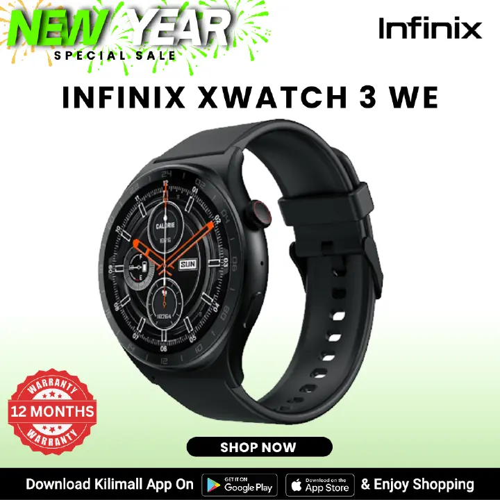 [ New Year Sale ] Infinix XWatch 3 WE Clear Bluetooth Calling 7-10 days work time(BT Call Off) Waterproof IP68, My Health App, Digital Crown, Wireless Charge(TBD 4 1.43 AMOLED Display & Waterproof