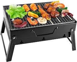 😇🤪[ UP YOUR GAME]Charcoal Grill, BBQ Grill Folding Portable Lightweight smoker Grill, Barbecue Grill Small desk Tabletop Outdoor Grill for Camping Picnics Garden Beach Party