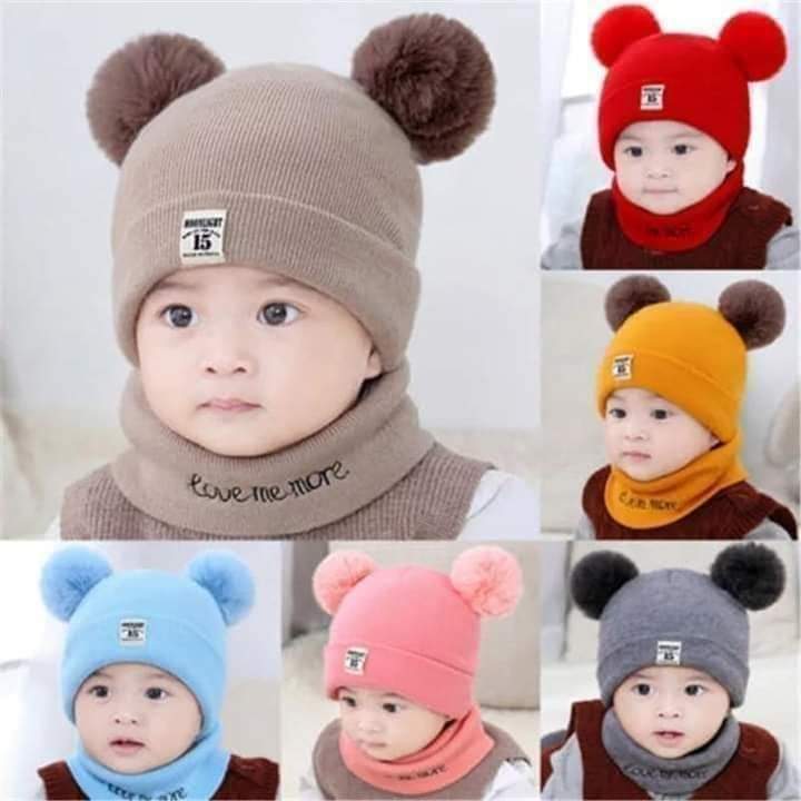 ▪️Easter Sale▪️2PCs Cutest Warm Knitted 1Baby Cap&1Matching Scarf.Comes with a matching scarf
. Very comfortable
Smooth and warm,Knitted 
. Pure Cotton fabric on the inside part
Made of the cutest pla
