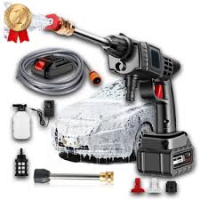 ✅️High pressure Wireless Car Wash Spray Gun Machine with 2pieces Portable Lithium Battery✅️2 x 24V 15Ah rechargeable battery lasts above 60min (use 2-6 times on one charge)
Lightweight & Portable
cord