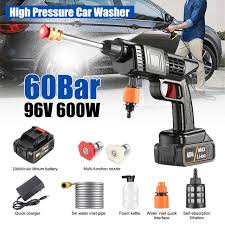 ✅️High pressure Wireless Car Wash Spray Gun Machine with 2pieces Portable Lithium Battery✅️2 x 24V 15Ah rechargeable battery lasts above 60min (use 2-6 times on one charge)
Lightweight & Portable
cord