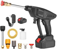 ✅️High pressure Wireless Car Wash Spray Gun Machine with 2pieces Portable Lithium Battery✅️2 x 24V 15Ah rechargeable battery lasts above 60min (use 2-6 times on one charge)
Lightweight & Portable
cord