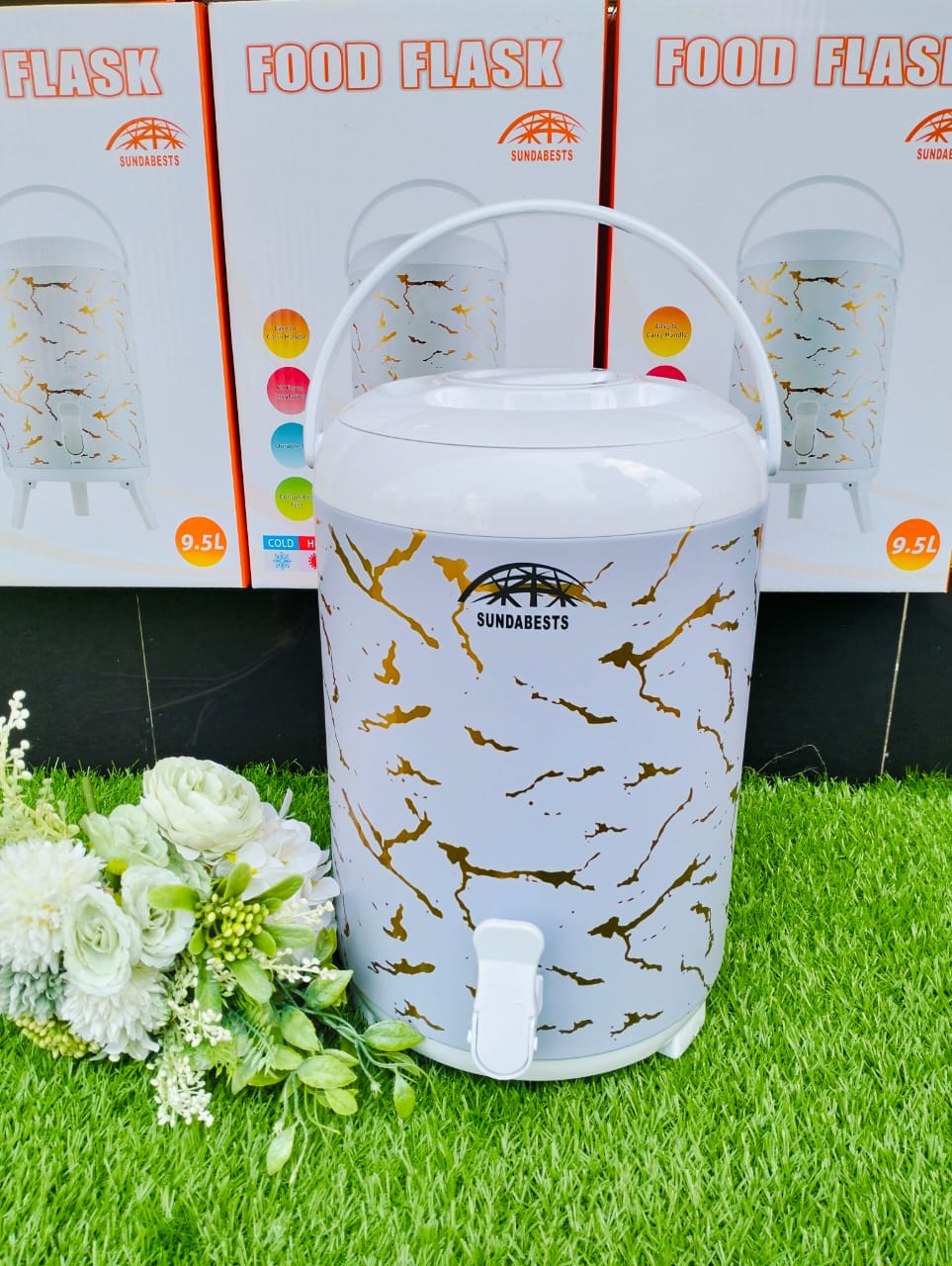 🌽🍌Smart choice✔️▪️SUNDABESTS Stainless Steel Portable Flask Tea Urns(9.5ltrs).Capacity: 9.5L
Hygienic stainless steel Stainless steel construction
Concealed heating.
Keeps water or tea warm/ hot
Hyg