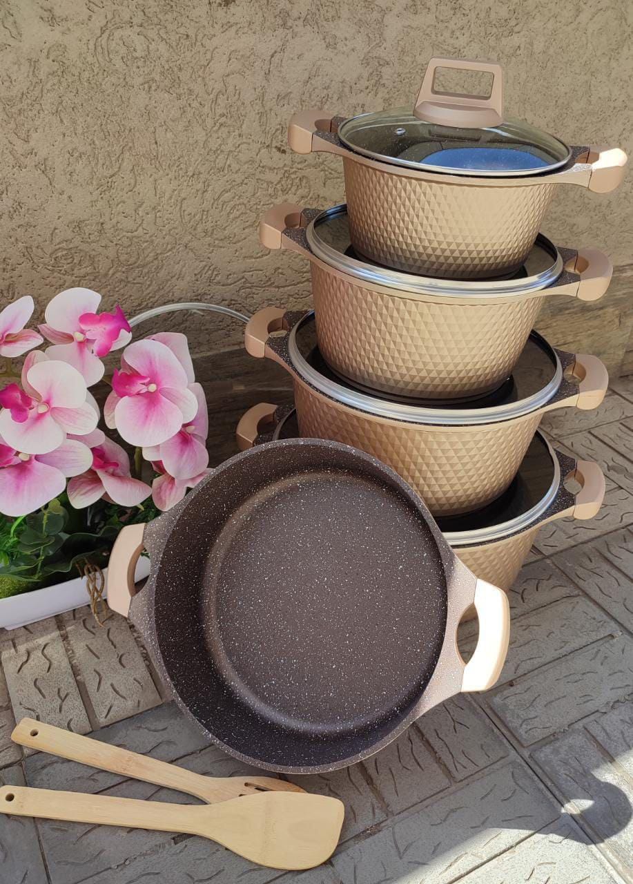 🔥🔥SHOP EXPENSVE 🤸SHOP QUALITY☀️12 pc unique cook ware set original ''made in Germany ''🔥provides long lasting superior Non-stick performance and has different sizes for different cooking needs hen