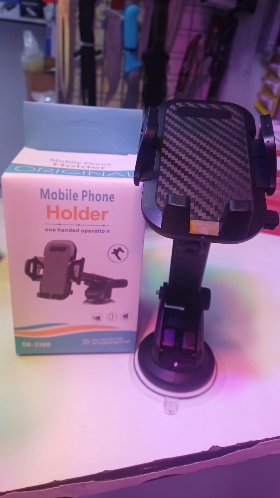 Long Neck Car Phone Holder Non-Slip Mount Stand🕸️👀Fixed and stable Curved base design fasten to most car dashboard.With non-slip silica gel does not scratch your car and phone.The clip is tight enou