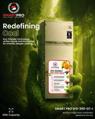 Smartpro 206L Double Door Fridge