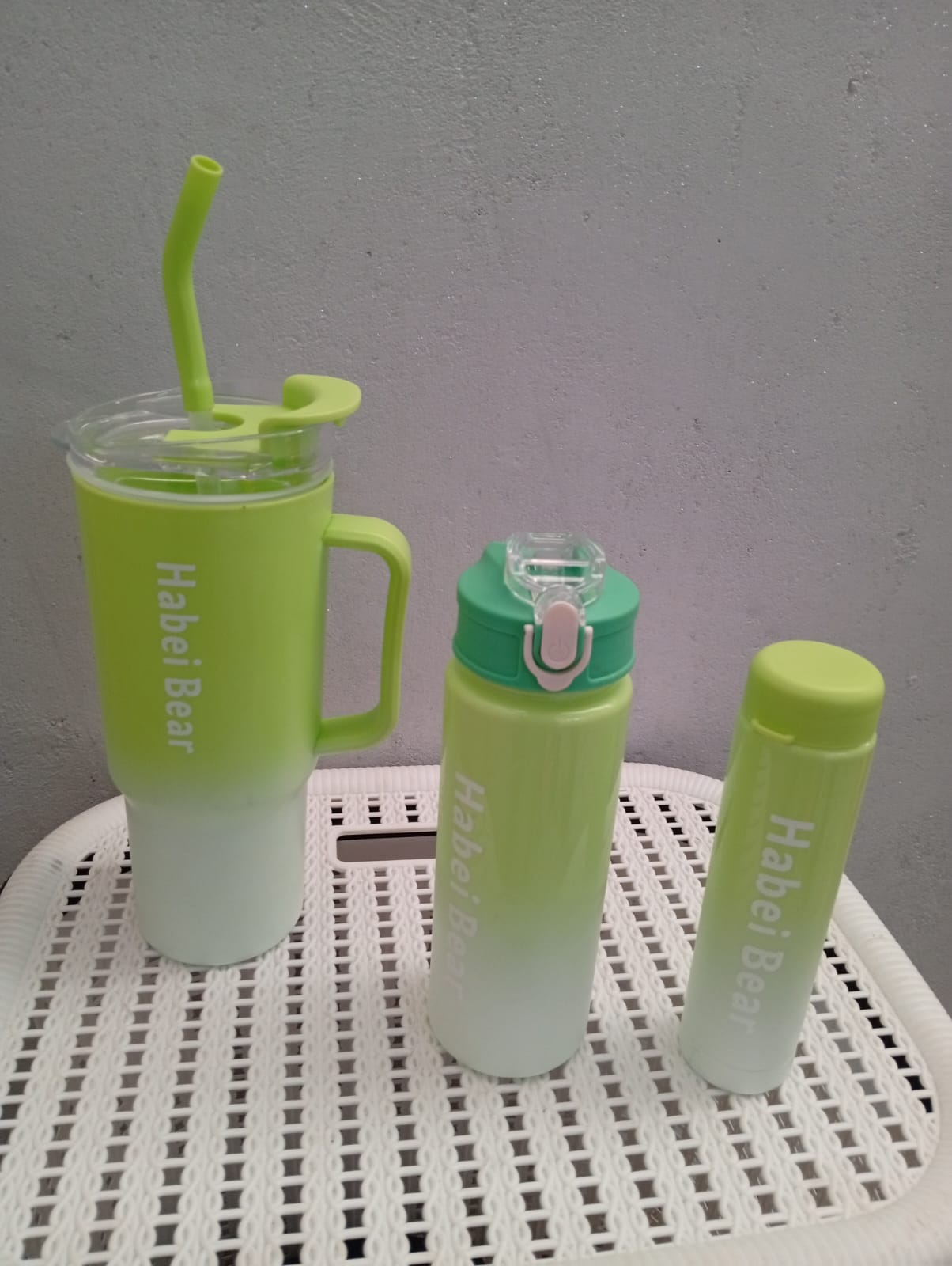 New 3PCS Set Water Bottles Car Cup Macaron Bottle Ice Bar Cup Plastic Sports Mug Large Capacity Frosted Water Bottle Coffee Cup🦋portable coffee,tea, smoothie,juice mug with straw. High-quality travel