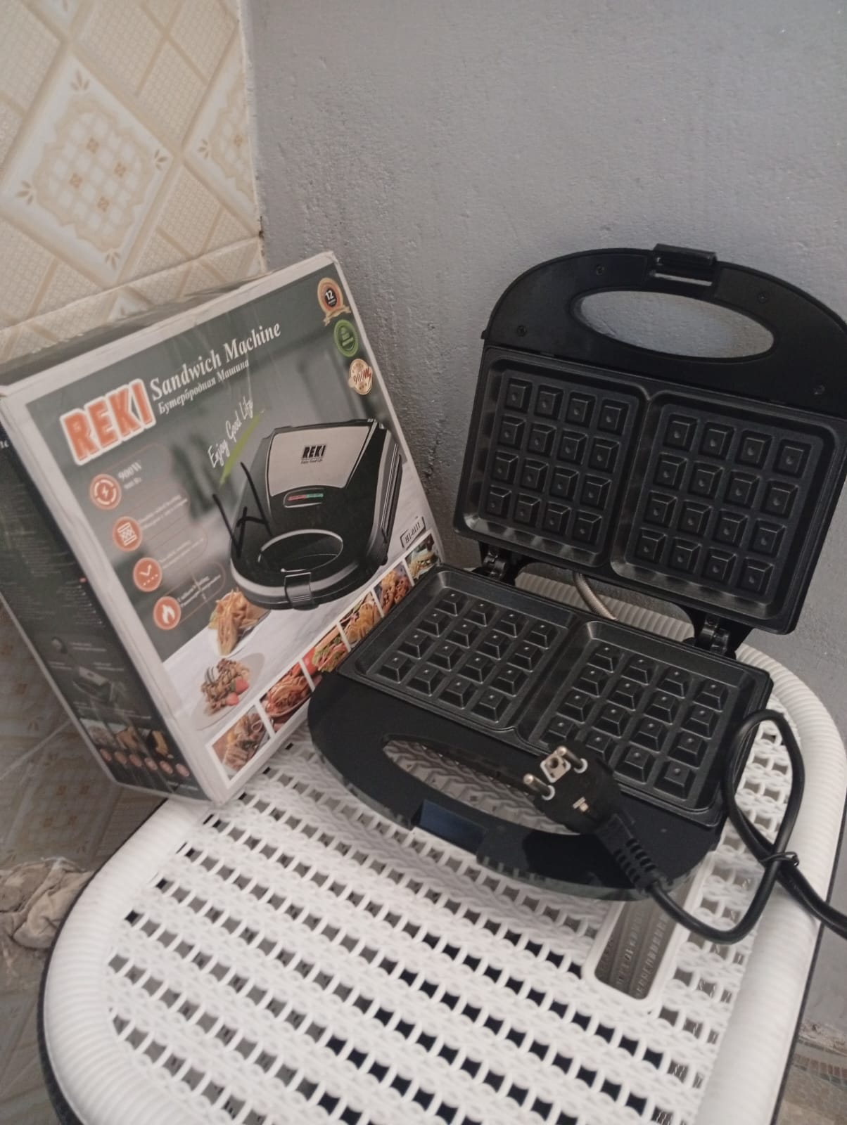💎 VIP Offer 👑 - Reki 2 Slice Waffle Maker With Non Stick Plates Fast Heating  Power Energy Saving Design At Affordable Price🎇Fast Heating Nonstick Plates Compact Design Home Use Kitchen Essent