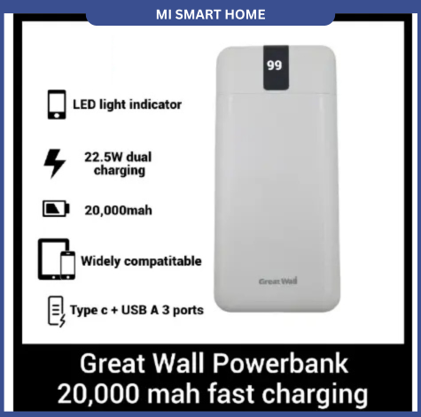 [Special Offer] Great Wall 22.5W + PD Super Fast Quick charging Great wall Power bank (Powerbank 20000mAh/74Wh),MODEL PS23