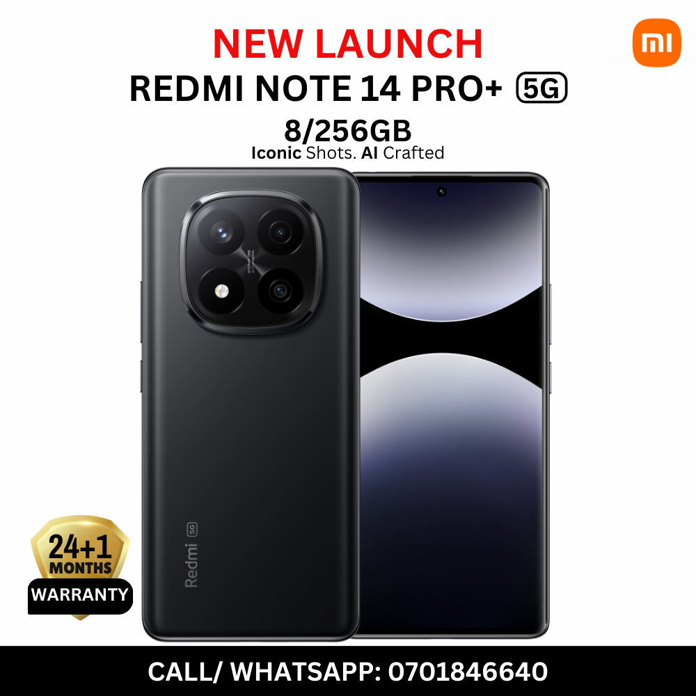 [ Xmas Sale Redmi Note 14 pro+ 5G Smartphone 8GB + 256GB ROM 6.67" Curved AMOLED display, 200MP main camera ,5110mAh Battery, Dual SIM, Water & Dust Resistant, In-screen fingerprint , 120W HyperCharge