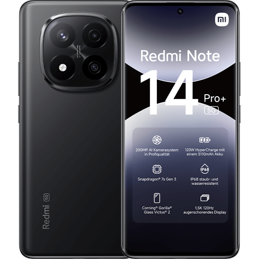 [ Xmas Sale Redmi Note 14 pro+ 5G Smartphone 8GB + 256GB ROM 6.67" Curved AMOLED display, 200MP main camera ,5110mAh Battery, Dual SIM, Water & Dust Resistant, In-screen fingerprint , 120W HyperCharge